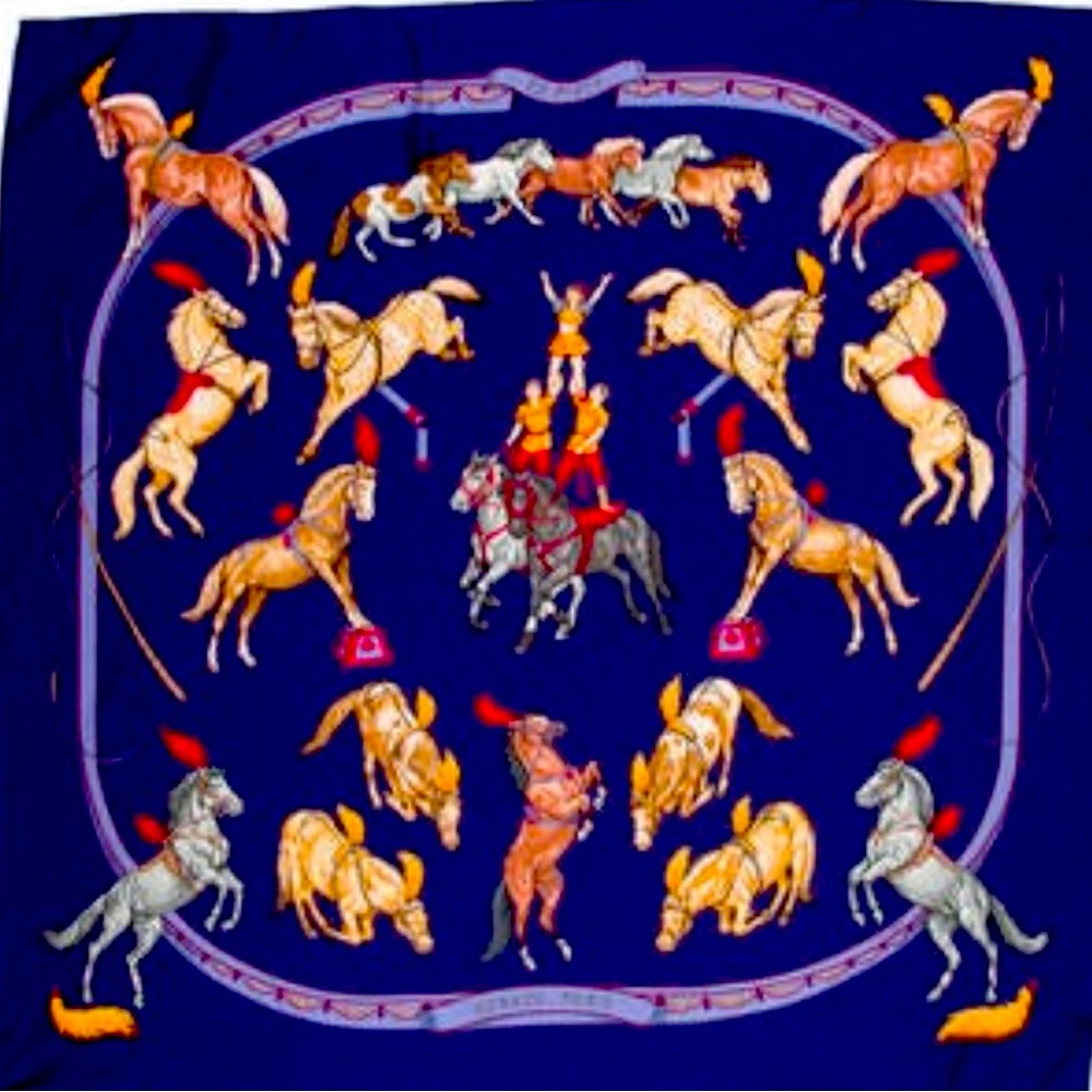 Hermes En Piste Silk Scarf